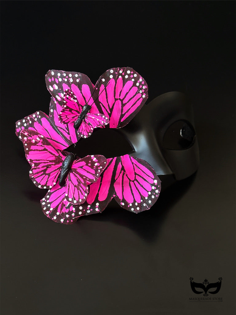 Máscara de Mariposa Negra y Rosa, foto 1 de 8