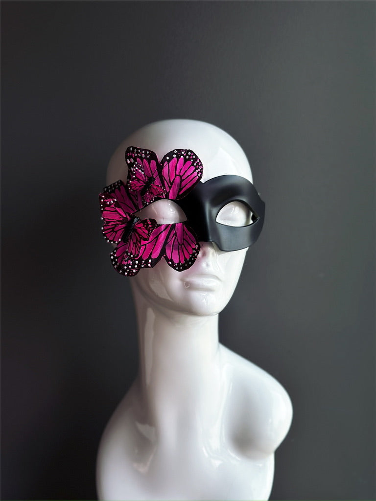 Máscara de Mariposa Negra y Rosa, foto 4 de 8