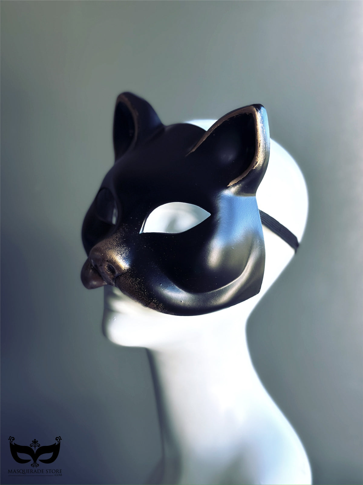 Máscara de Gata Terciopelo Negro y Dorado, foto 4 de 4