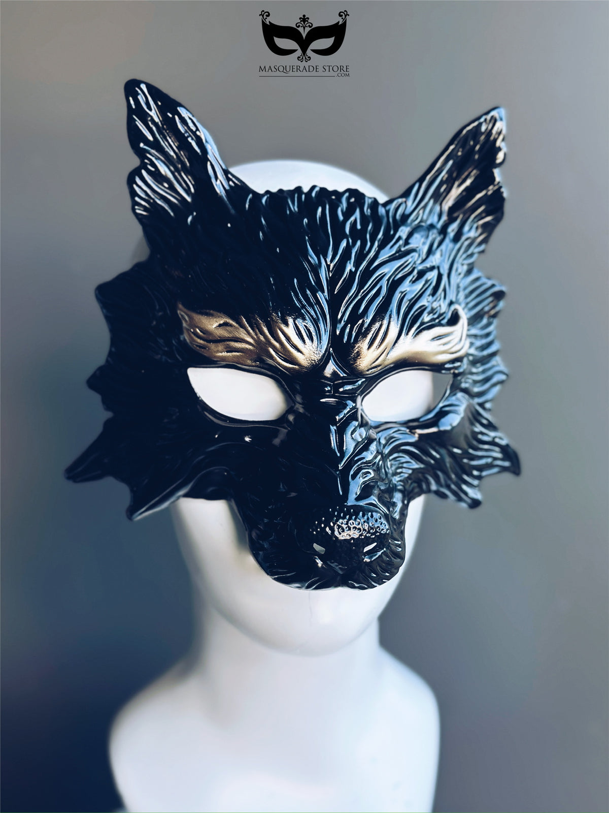 Máscara de Hombre Lobo Negro y Dorado, foto 3 de 4