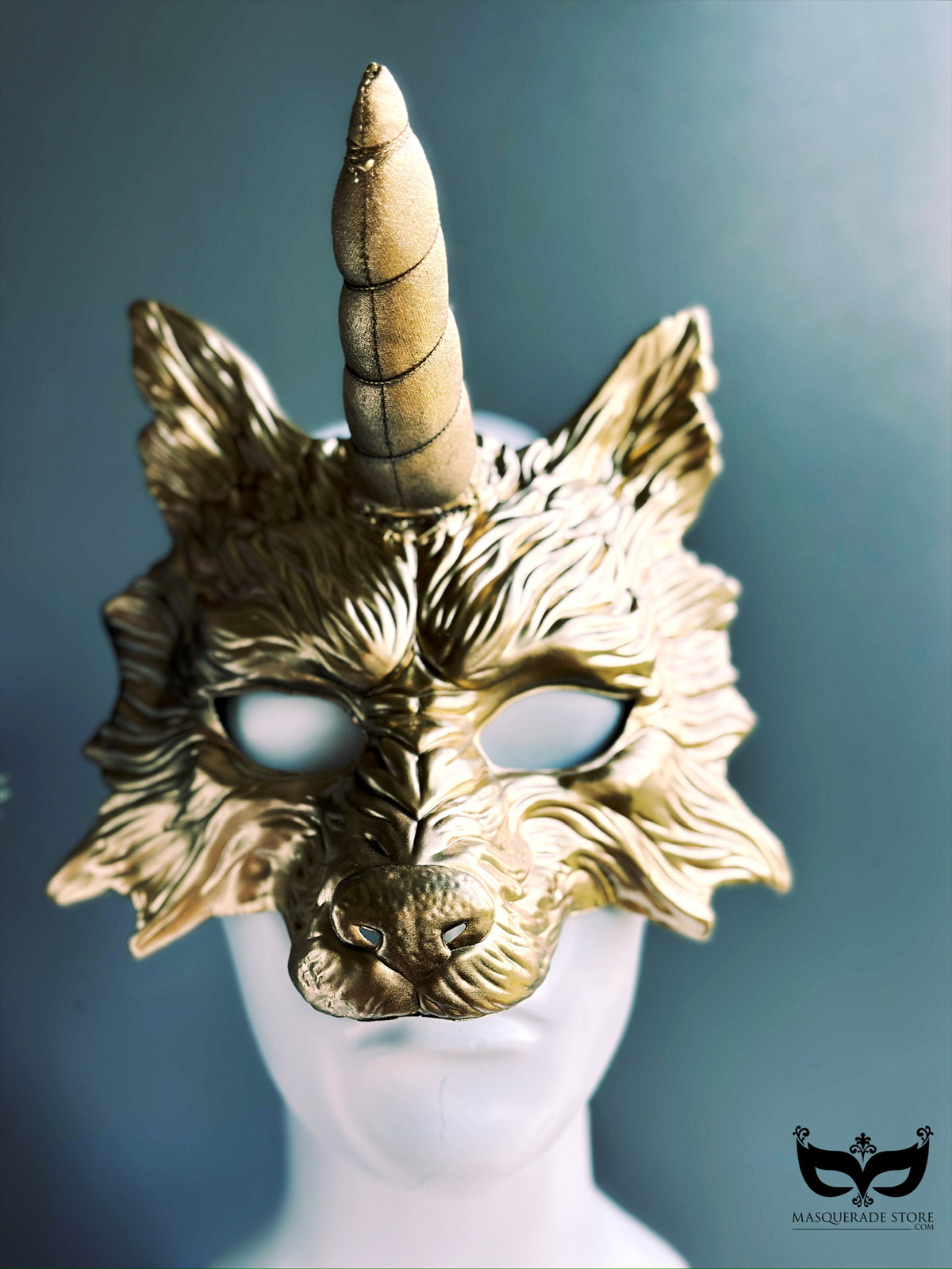 Máscara Lobo Unicornio Dorada, foto 1 de 4