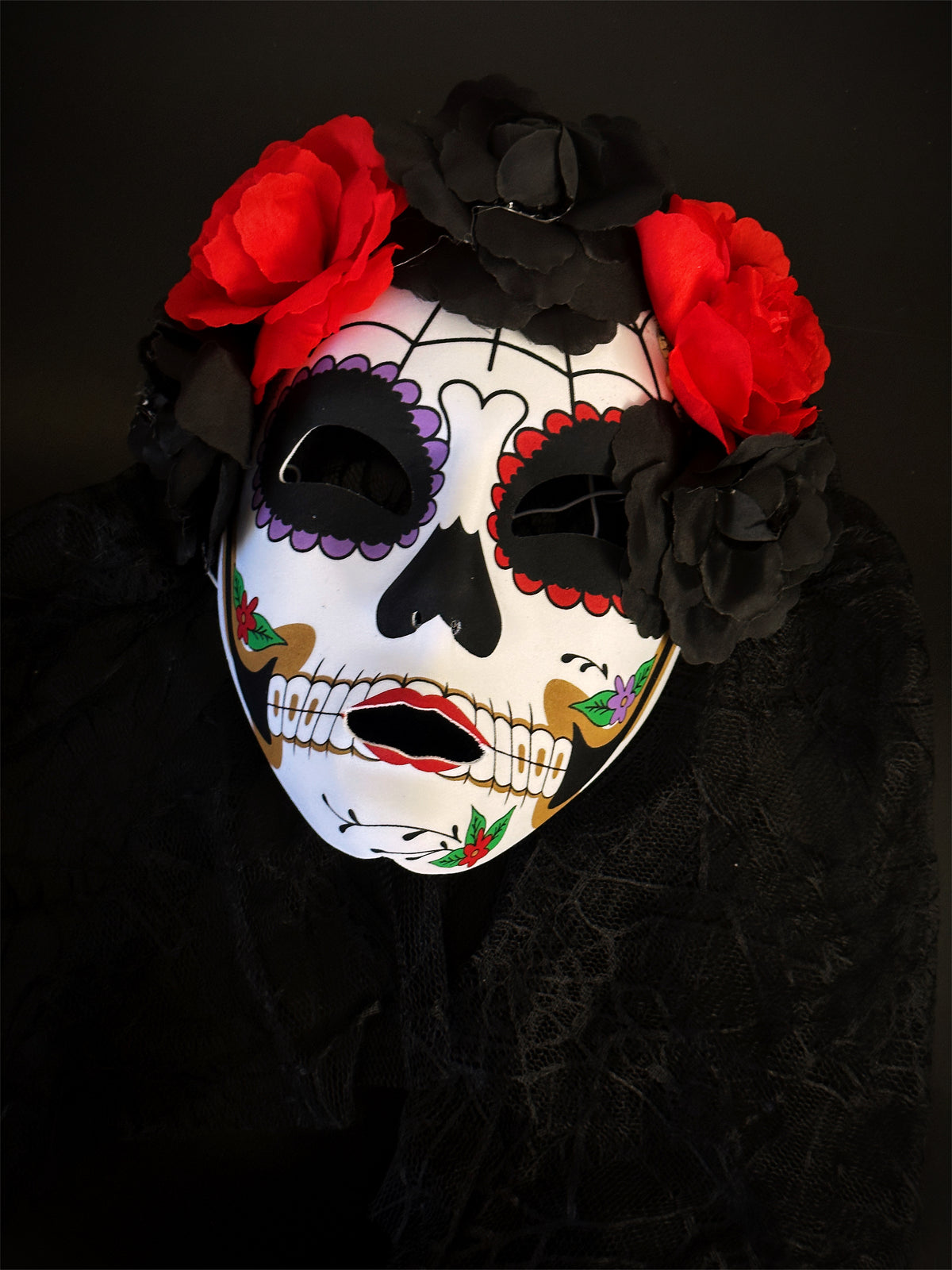 Máscaras Calavera de Azúcar Roja y Morada, foto 3 de 3
