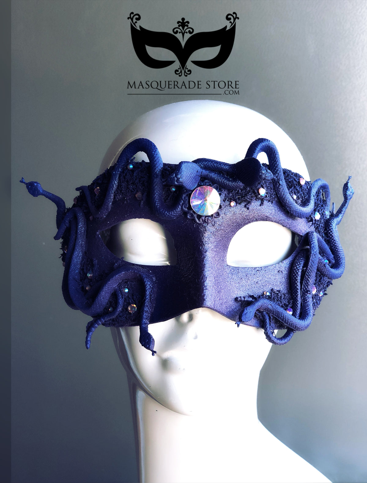 Máscara de Medusa con Serpientes Azul Marino, foto 1 de 3