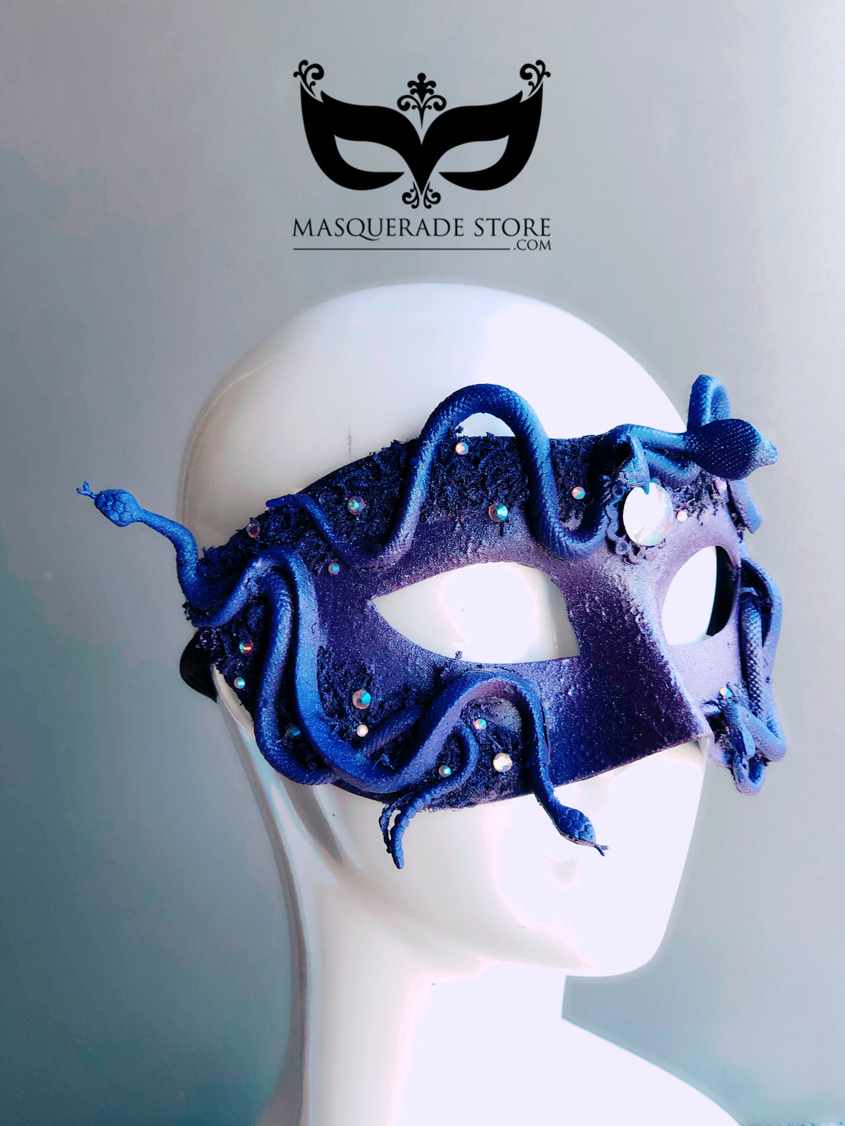 Máscara de Medusa con Serpientes Azul Marino, foto 2 de 3