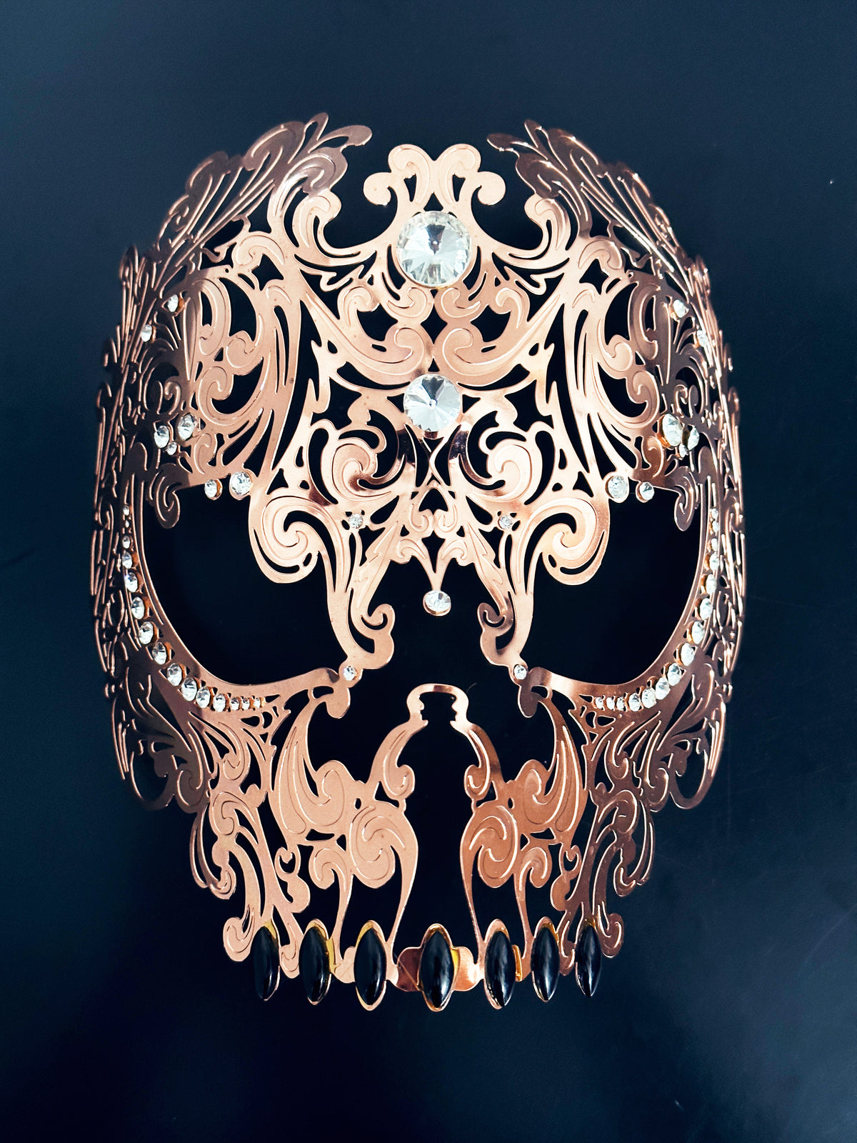 Máscara Metálica de Calavera Oro Rosa, foto 3 de 6