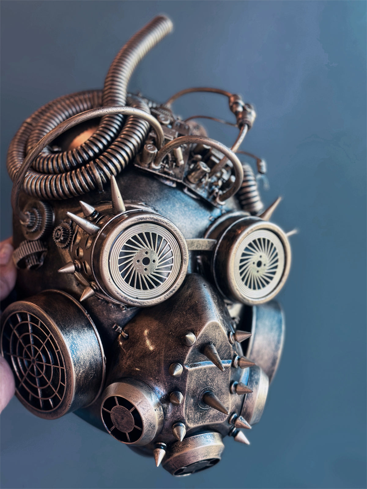 Máscara de Gas Steampunk Completa Dorada, foto 1 de 5