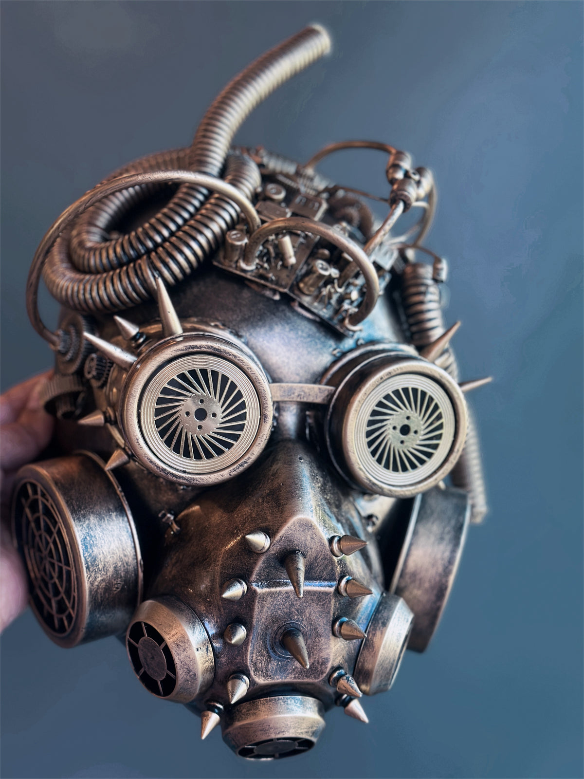 Máscara de Gas Steampunk Completa Dorada, foto 5 de 5